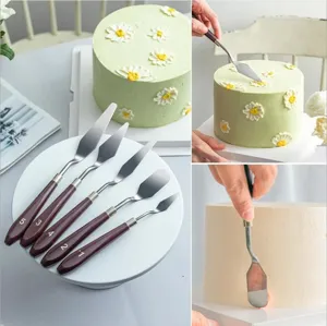 Set di 5 spatole per torte in acciaio inossidabile coltelli da glassa per dolci
