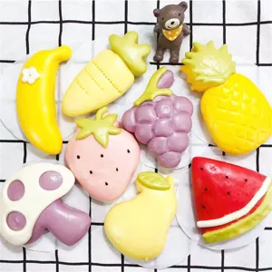 Cartoon Fruit Vegetable Bun Mold Plastic Baking Pastry Embossing Tool DIY Home Kitchen Dessert Decorating Supplies