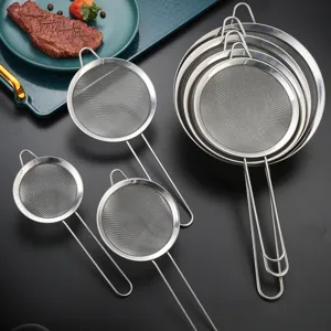 Stainless Steel Handheld Colander Fine Mesh Oil Strainer Twill Flour Sifter Juice Milk Filter Kitchen Tool