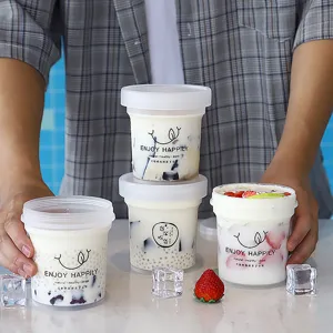 Bicchieri da dessert in plastica con coperchio per yogurt, gelato, gelatina e conservazione budino.