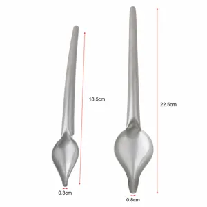 Stainless steel chocolate plating spoon precision drawing showing size dimensions 18.5cm and 22.5cm.