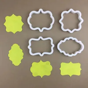 Emporte-pièces en Plastique Plaque Cadre Photo Moule à Fondant Ensemble Pour Pâtisserie DIY Décoration de Gâteau
