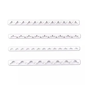 4Pcs Cake Decorating Stencil Border Cutter Fondant Embossing Mold DIY Baking Tool