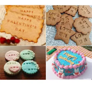 Koekjes stempel mal set voor bakken DIY alfabet letters cijfers fondant taart decoratie.