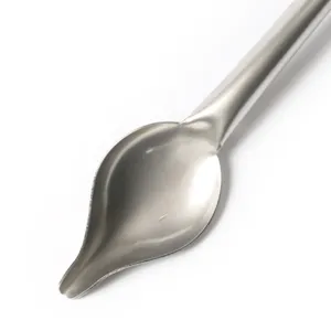 Stainless steel culinary spoon for chocolate decorating, pastry drawing, and baking art.