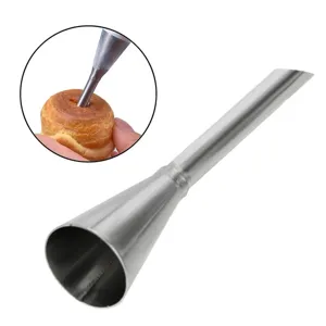 Stainless steel puff pastry filling nozzle baking tool detail view close-up display