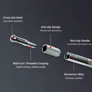 Aluminum craft carving knife handle with anti-slip design precision tool main view