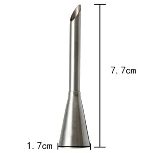 Stainless steel puff nozzle piping tip for cream filling and cake baking, main view.