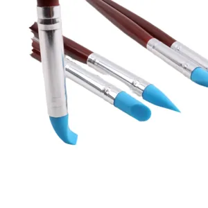 Silicone pottery clay sculpting tools 5-piece set for DIY fondant cake modeling crafts.