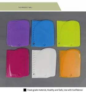 Set di 3 Raschietti per Torte in Plastica Utensili da Pasticceria DIY per Spalmare e Modellare