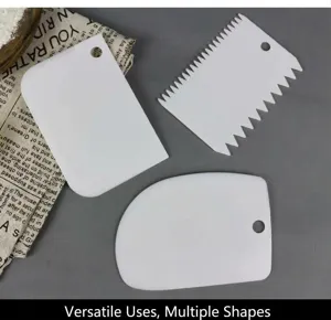 Set Di 3 Raschietti Per Torte In Plastica Lisciante Per Impasti Utensili Per Decorare Dolci