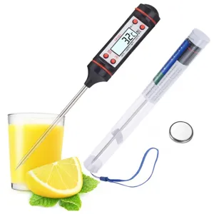 Digitale Küchen-Lebensmittel-Thermometer-Sonde mit Aufbewahrungsrohr und Batterie zum Kochen.