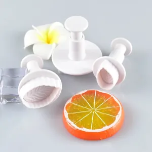 3Pcs Rose Leaf Spring Mold Fondant Cookie Cutter Baking DIY Cake Decorating Tool