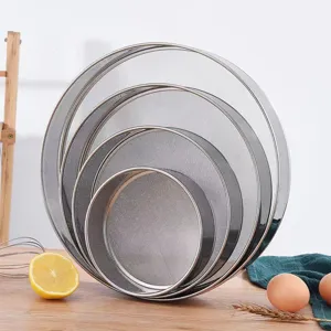 Set di setacci per farina in acciaio inossidabile, colino da cucina fine per cottura.
