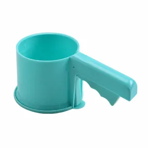Handheld plastic flour sifter baking tool cup style manual kitchen flour strainer blue