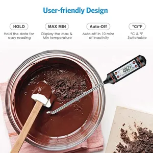Digitales Küchen-Lebensmittel-Sonden-Thermometer mit LCD-Bildschirm für genaue Flüssigkeitstemperatur.