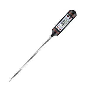 Digitales Küchen-Lebensmittelthermometer mit langem Edelstahl-Fühler und LCD-Display.
