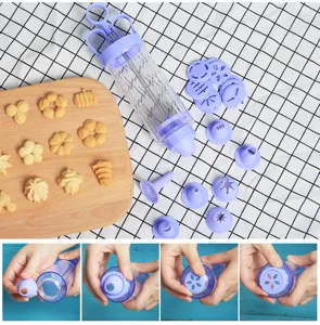 DIY Kekspresse Set, multifunktionale Spritzbeutel Tuelle fuer Kuchen und Backen.