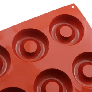 Stampo per ciambelle in silicone rosso 6 cavità antiaderente attrezzo da pasticceria fai da te torta