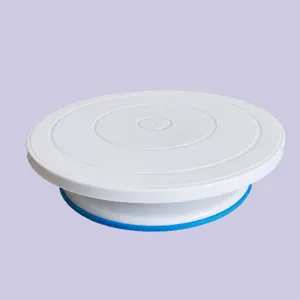 8 inch white bearing cake turntable rotating decorating stand with non-slip base