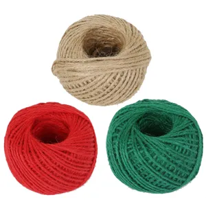 Colorful jute twine balls for DIY crafts gift wrapping and baking decoration 3 rolls set