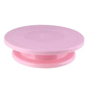 Pink plastic cake turntable rotating stand for baking decorating tools kitchen home use