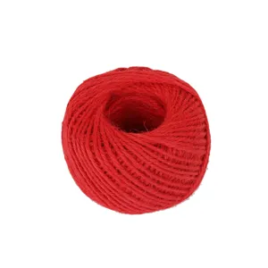Bright red jute twine string for DIY craft, gift box wrapping, and baking decor, 30m.