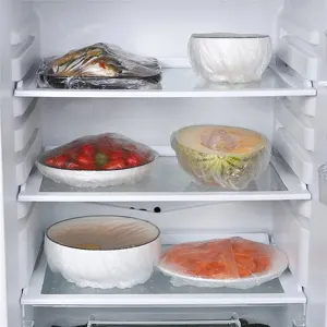 Couvercle de nourriture en plastique jetable housses de bol élastiques pour le stockage de cuisine