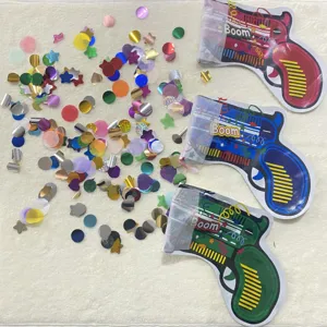 Handgehaltene aufblasbare Konfettipistole Party Popper Spielset für Hochzeit Geburtstag