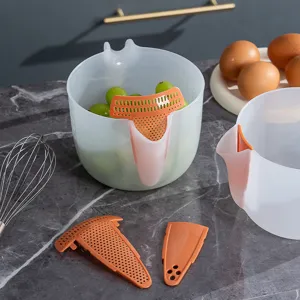 Lebensmittelechtes Kunststoff Messbecher Mit Filter Netz Skala Eierschlag Schüssel Backen Küche Werkzeug