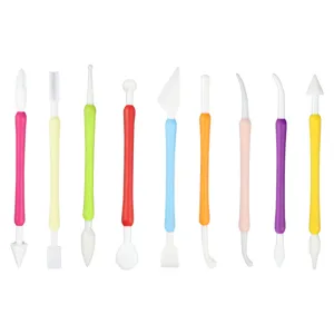 9pcs colorful fondant cake carving pens clay sculpting DIY baking modeling craft tool set