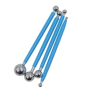 4 pcs ball stylus set for clay shaping, fondant modeling, and embossing craft tools.