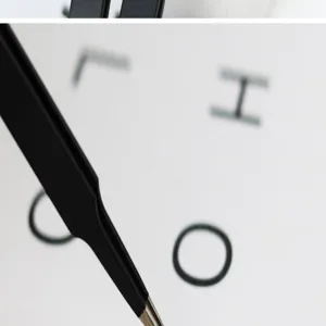 Stainless steel precision tweezers with black anti-static coating for baking cake decoration.