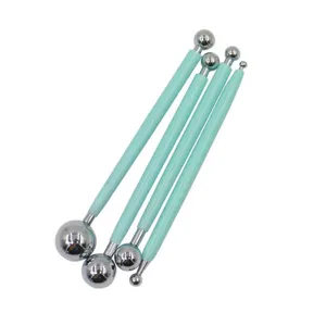 4-piece stainless steel ball stylus tool set for fondant cake decorating, clay sculpting, crafts.