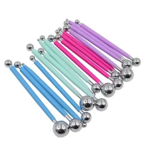 Double ended ball stylus dotting tools set for polymer clay fondant cake decorating and crafts