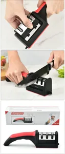 Affilatore per coltelli manuale a tre fasi multifunzionale domestico con manico.