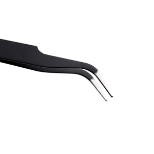Stainless steel curved fine tip tweezers for cake decoration and precision baking crafts.