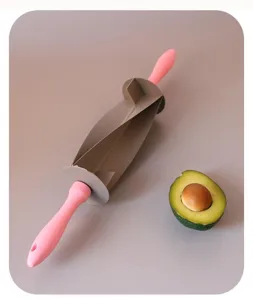 Adjustable rolling pin detail, croissant cutter roller wheel design for DIY baking pastry.