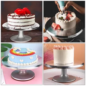 12 Pollici Torta Decorazione Piatto Girevole Lega di Alluminio Supporto Girevole Forno