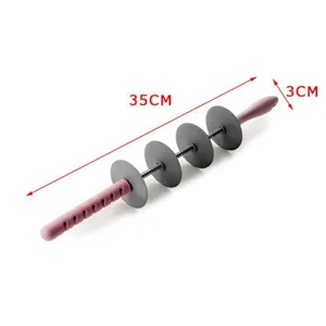 Adjustable croissant pastry roller cutter detail showing multiple metal cutting wheels.