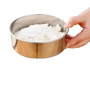 Setaccio per farina in acciaio inox rotondo a maglia fine per utensili da cucina pro
