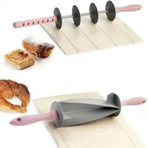 Adjustable croissant cutter rolling pin baking tool for DIY bread pastry dough roller tool