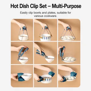 Anti-scald bowl clip set kitchen gadget heat-resistant plate gripper for steamer cooking tools