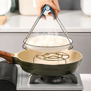 Stainless steel anti-scalding dish gripper kitchen tool for hot plates bowls steamer.