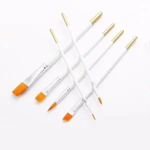 6-piece fondant cake decorating brush set, white handle fine sugar flower painting tool.