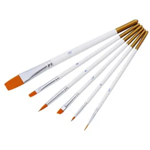 6-Piece Cake Decorating Brush Set Fondant Sugar Flower Painting Dusting Brushes White Gold