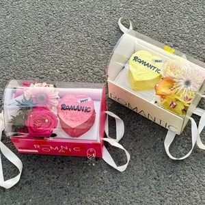 Caja de regalo de San Valentín caja de embalaje transparente para flores y pasteles