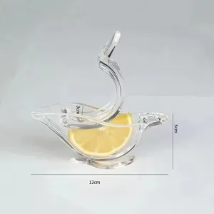 Clear acrylic bird lemon squeezer handheld manual fruit juicer kitchen tool 12x5cm