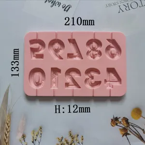 0-9 Zahlen Silikonform DIY Schokolade Lutscher Kuchen Dekorieren Backen Werkzeug Rosa