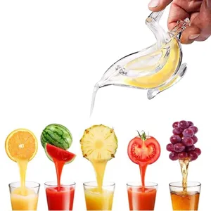 Manual clear acrylic bird lemon juicer mini fruit press tool for slice kitchen gadget
